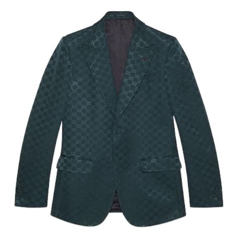 GG cotton faille jacket in green 